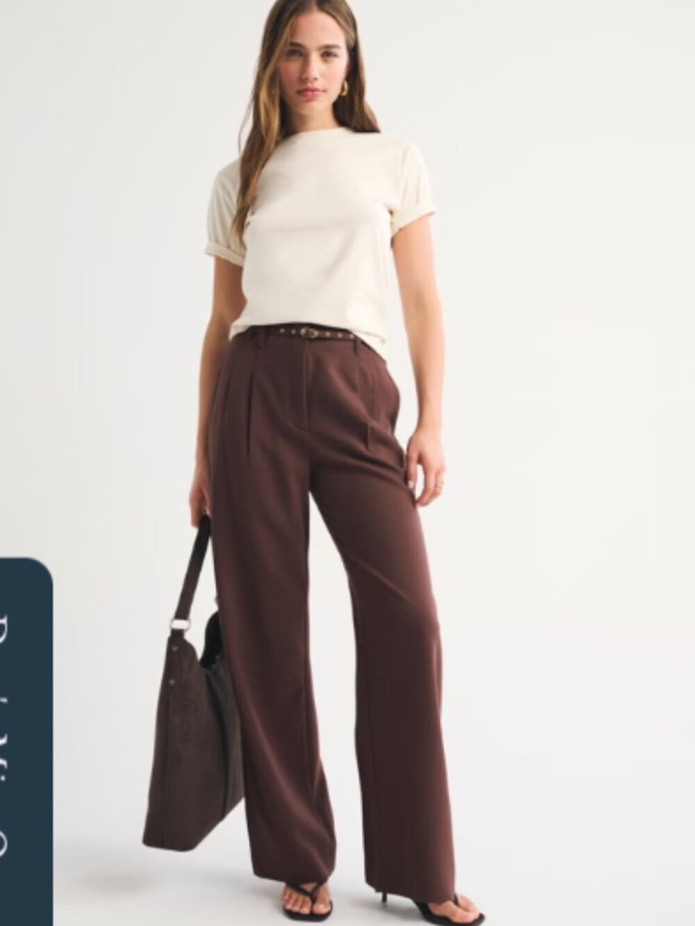 Abercrombie & Fitch Chocolate Brown Sloane Tailored Wide Leg Pants 6/28